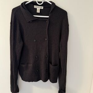 Jones New York Double-Breasted Black Cardigan